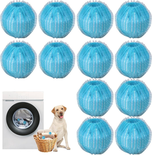 12 PCS Pet Hair Remover for Laundry, Reusable Dog & Cat Hair Remover for Laundry, Laundry Pet Hair Catcher for Clothes, Bedding, Won’T Damage Fabrics